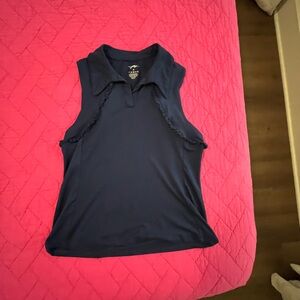 Gottex Dark Blue Sleeveless Blouse